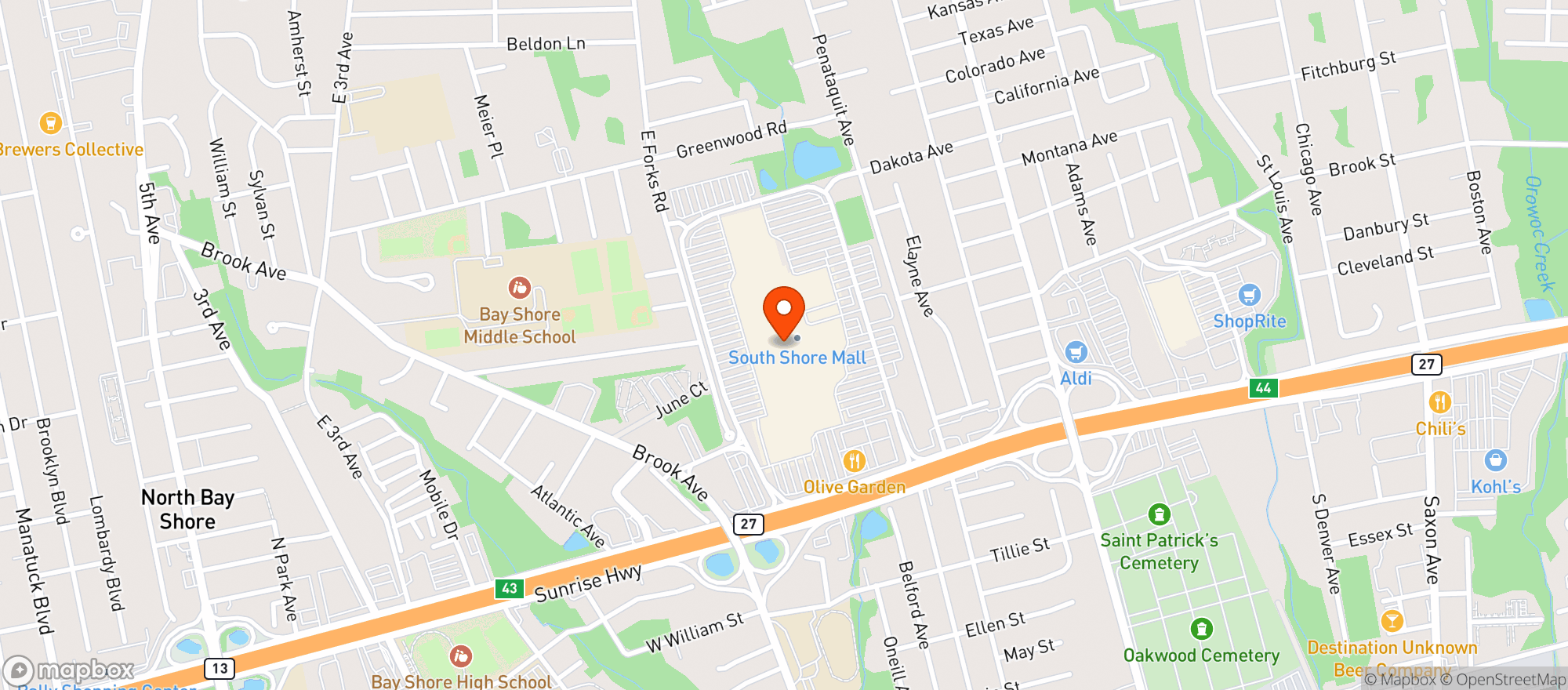 Map showing Cheesecake Factory