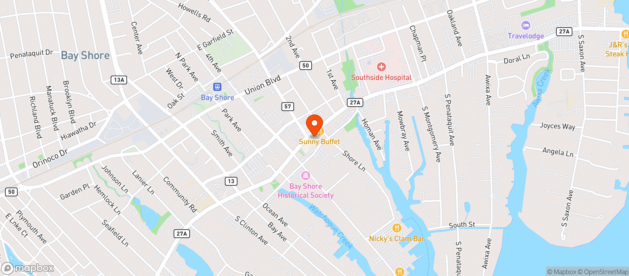 Map showing Napper Tandys