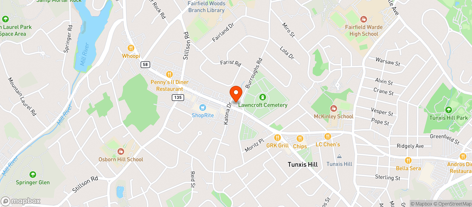 Map showing Turnpike Spirit Shop