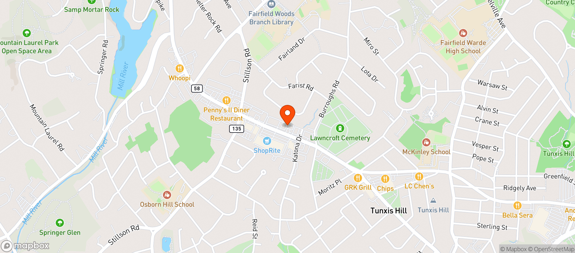 Map showing Rikos Pizza