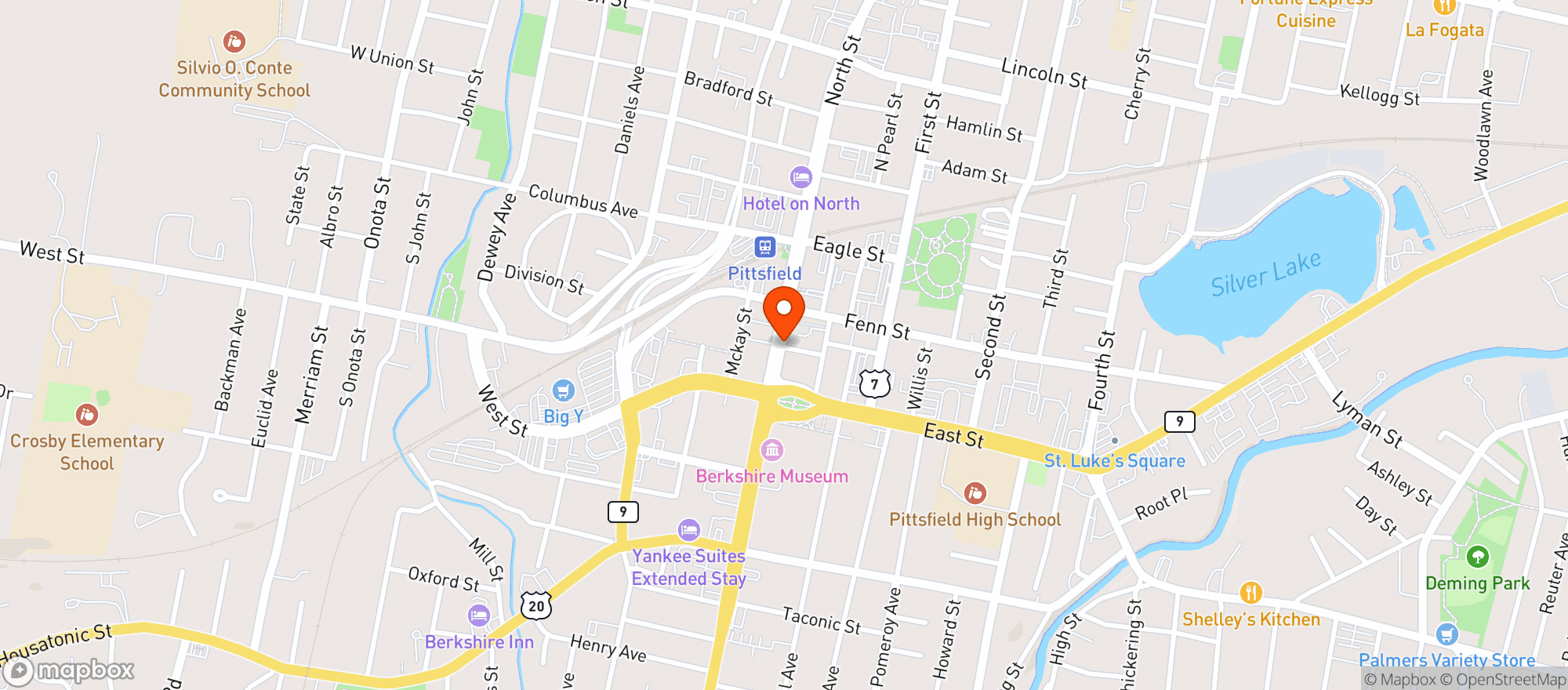 Map showing Hot Plate Brewing Co
