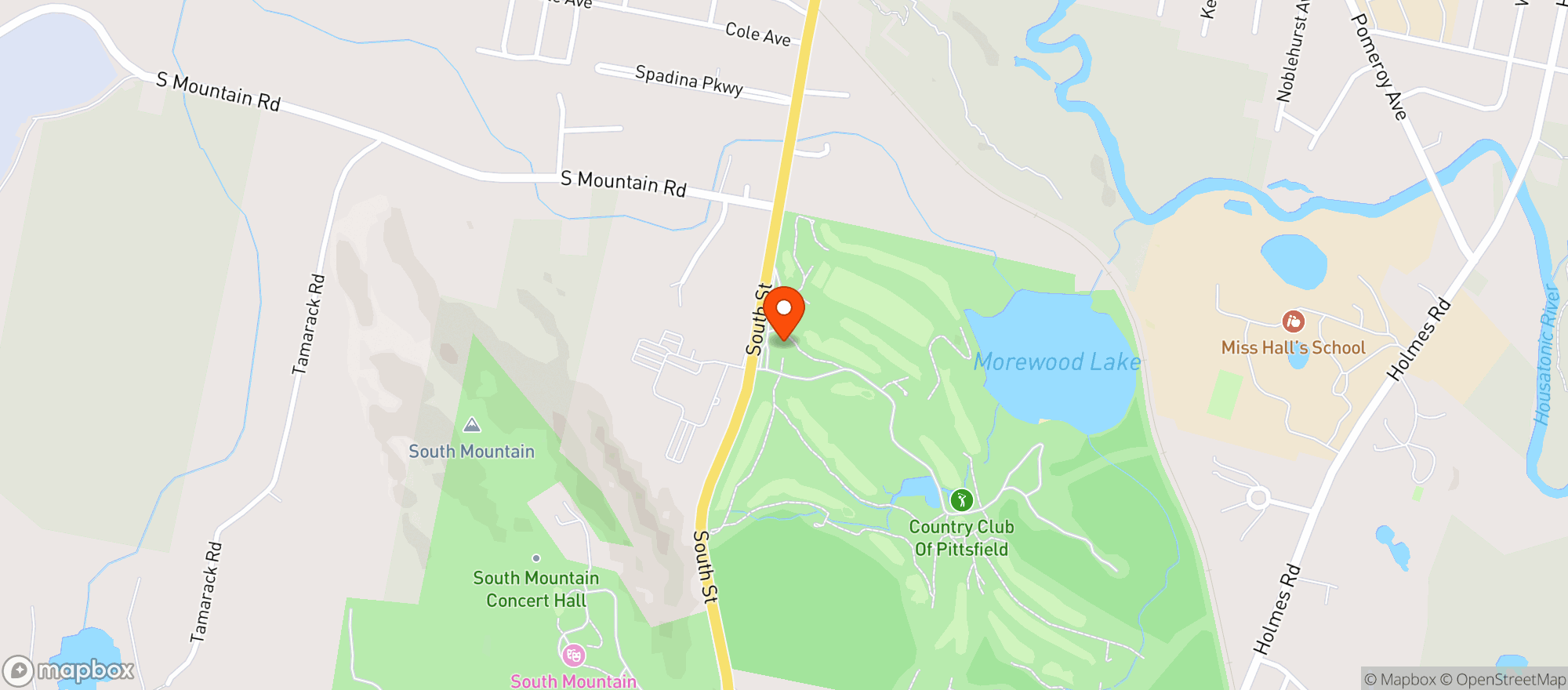 Map showing Country Club Of Pittsfield
