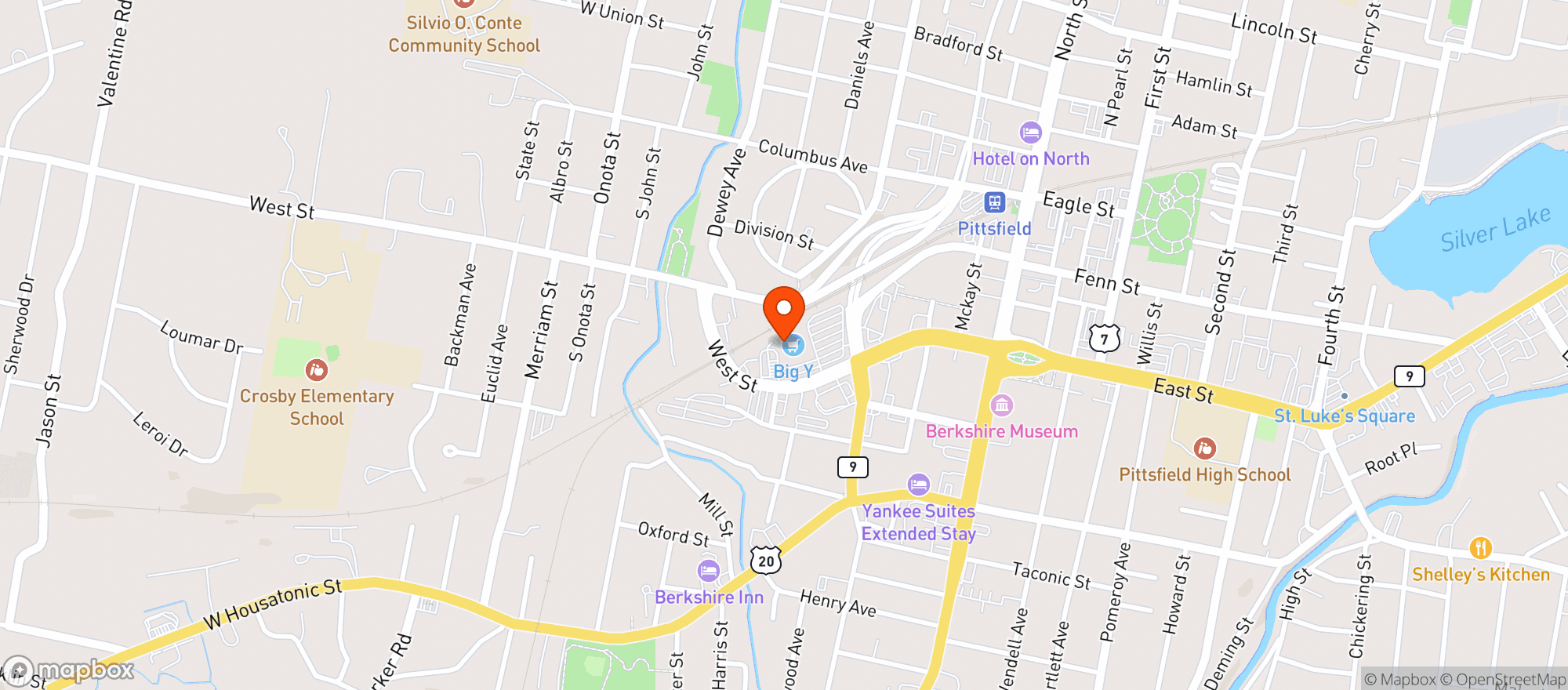 Map showing West Street Wine & Spirits