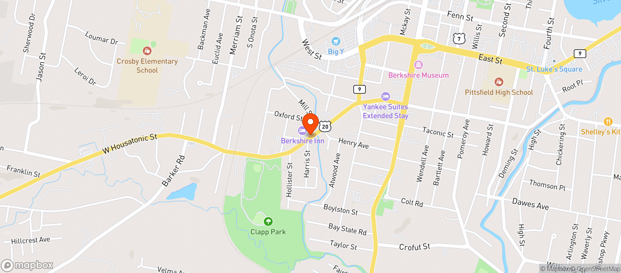 Map showing Hashims Package Store