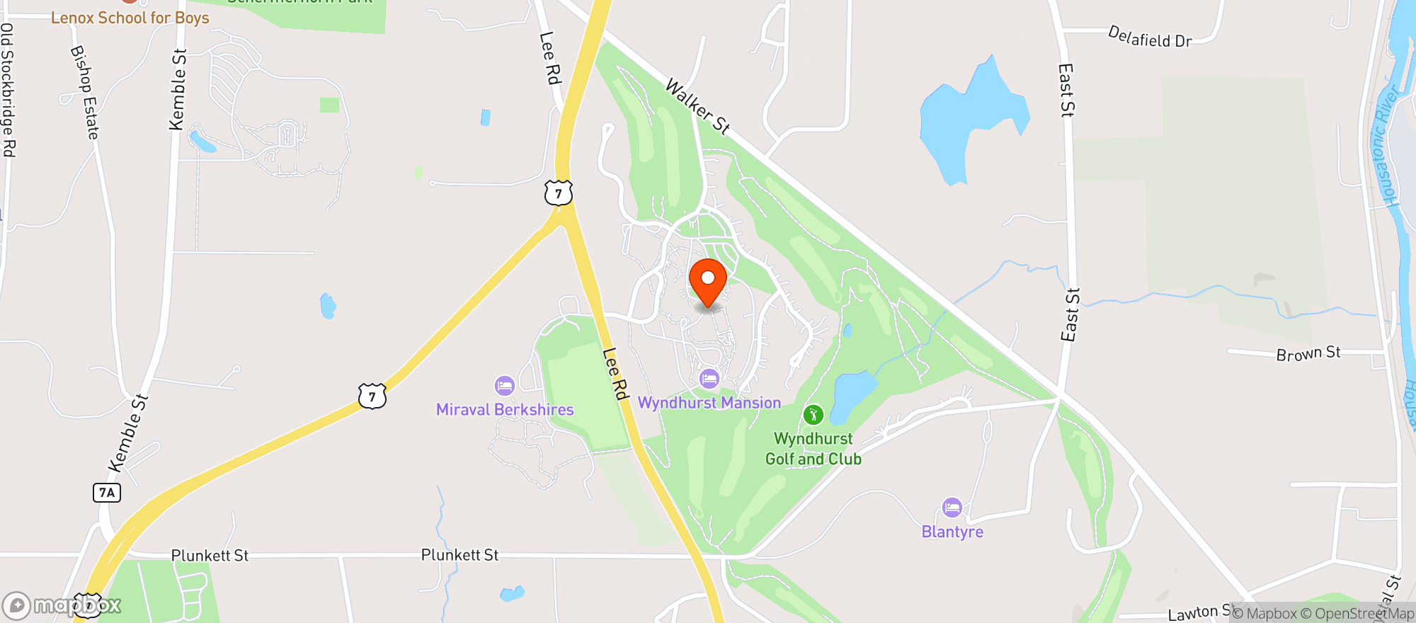 Map showing Miraval Berkshires Resort And Spa.