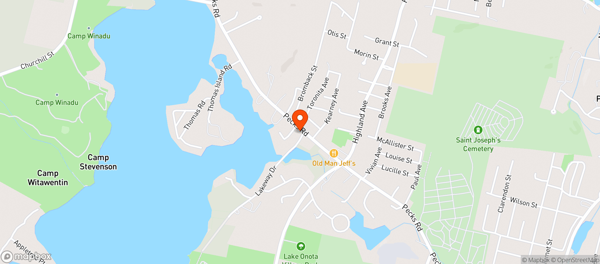 Map showing Sportsmans Cafe Inc