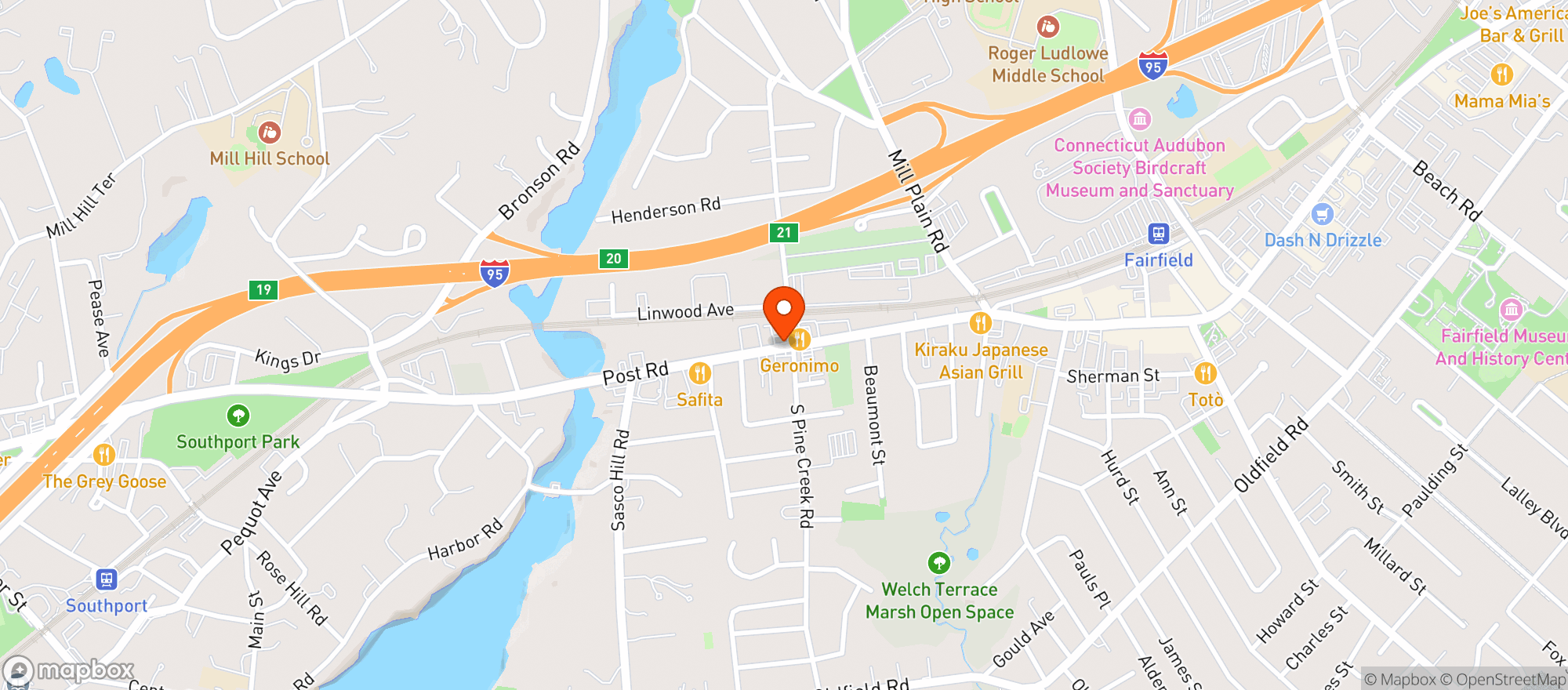 Map showing Harrys Wine & Liquor