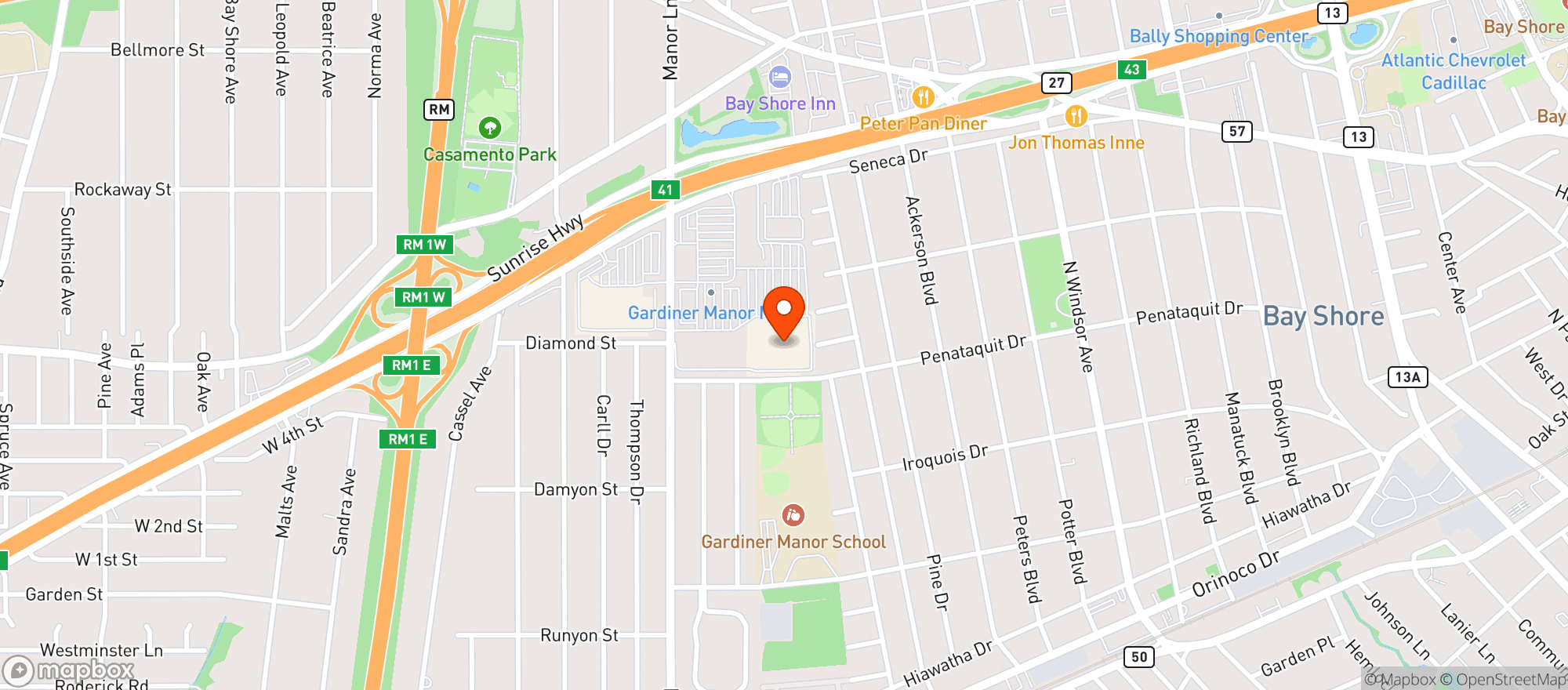 Map showing Target - Bay Shore