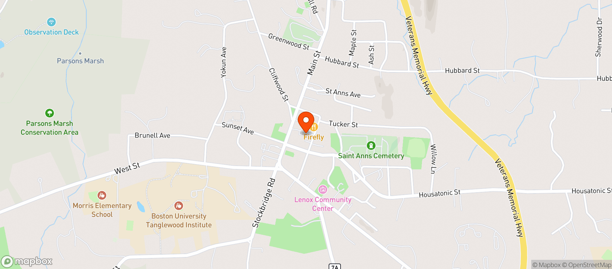 Map showing Nejaime's Lenox Wine Cellar