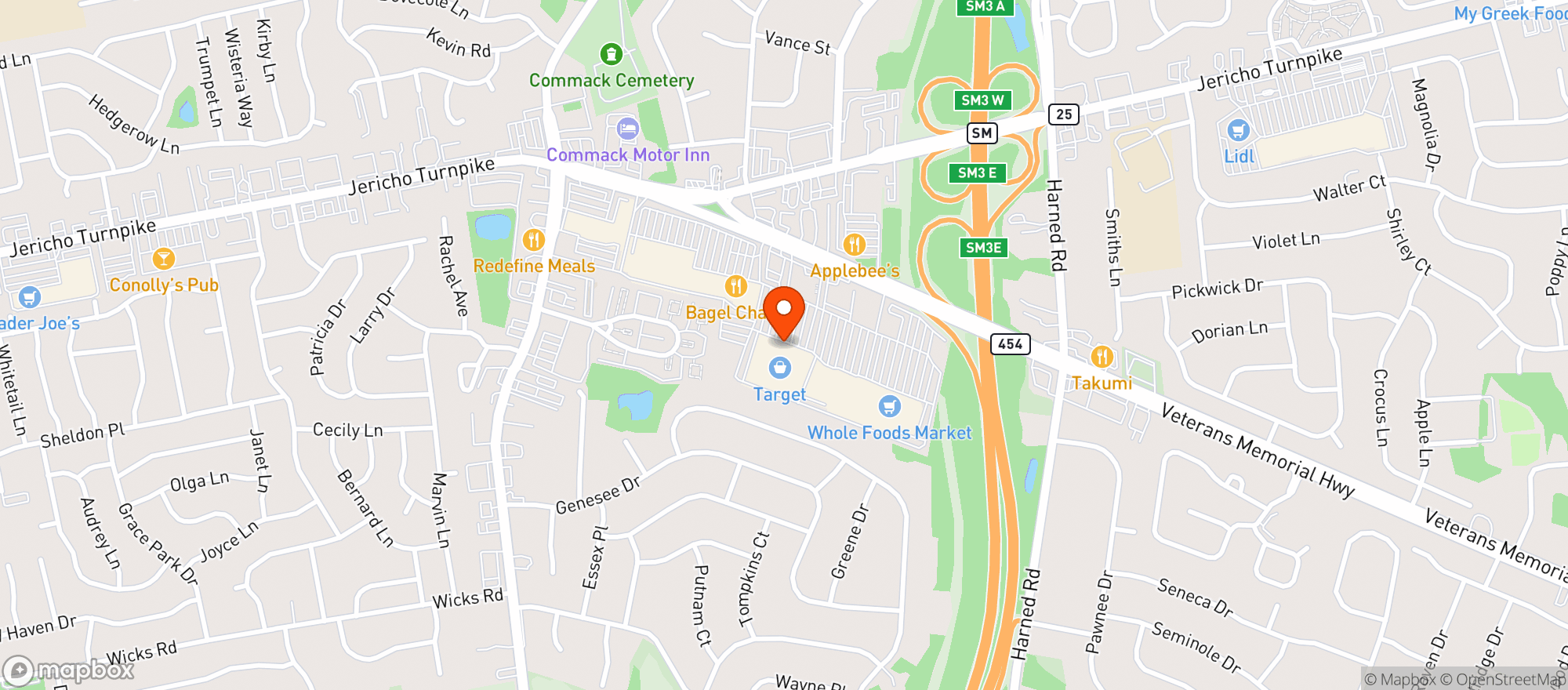 Map showing Target Store