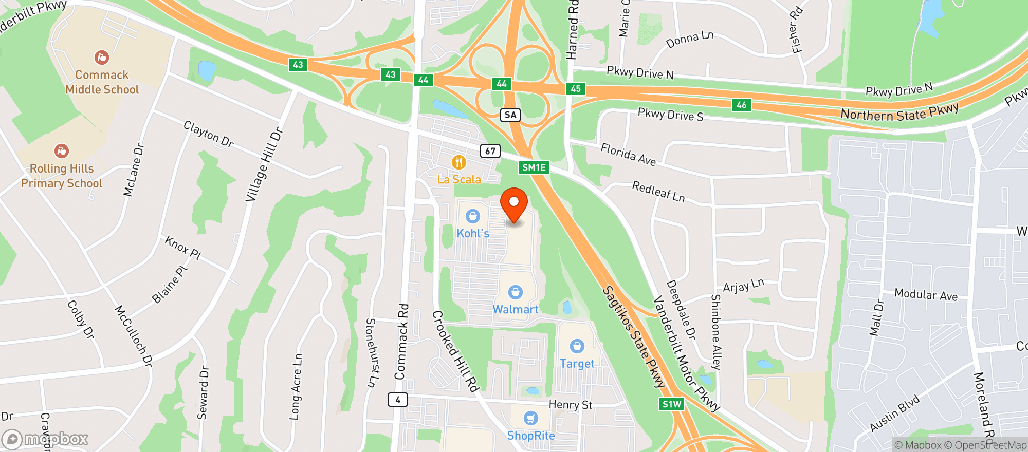 Map showing Walmart Store #5202