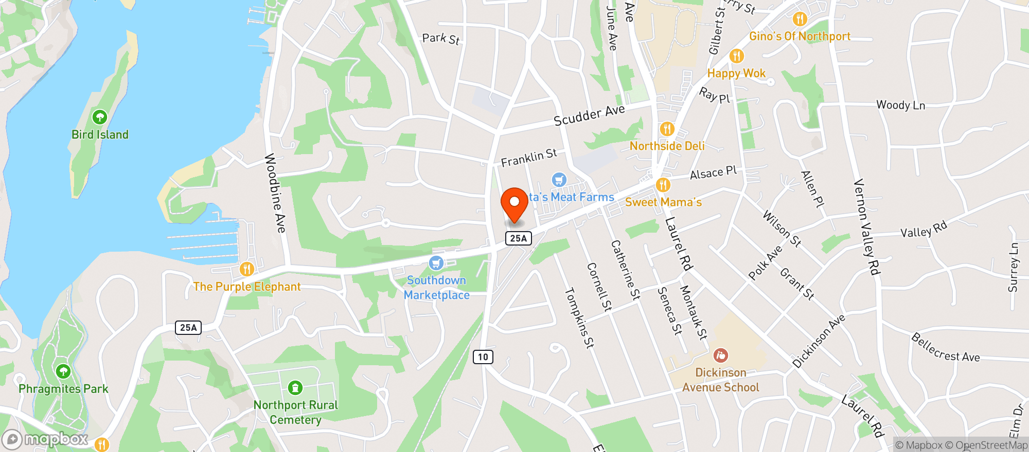 Map showing DE MAR BEER & SODA DIST