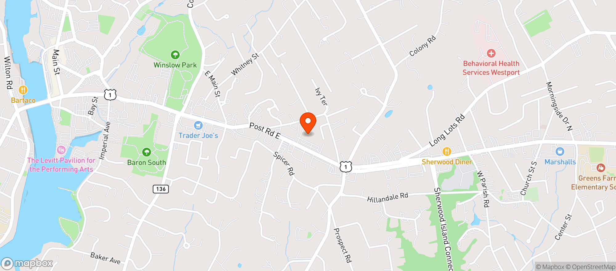 Map showing Dans Liquors