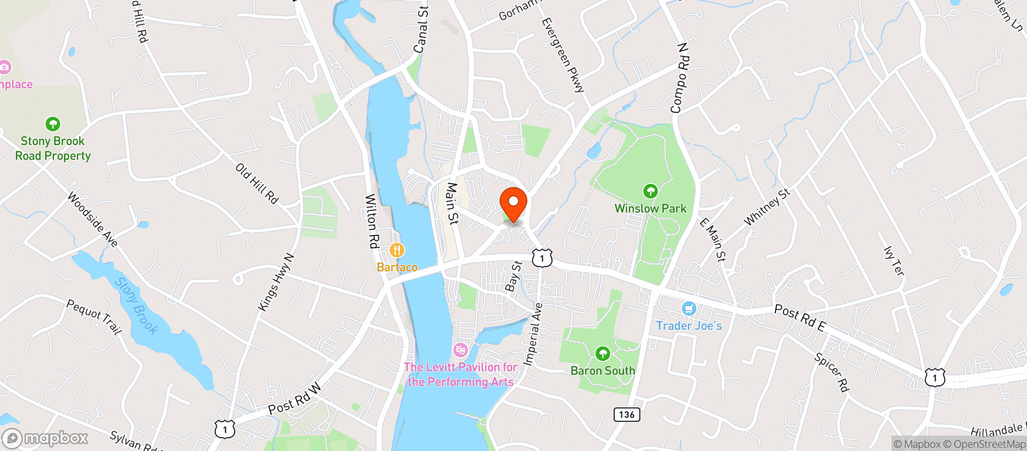 Map showing Spotted Horse Tavern