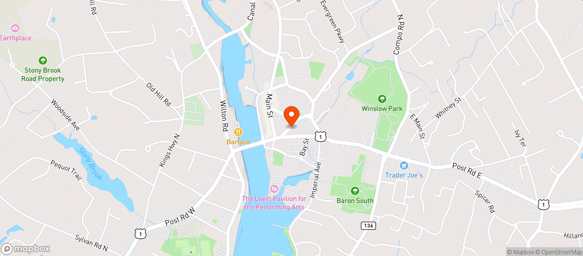 Map showing Williams Sonoma