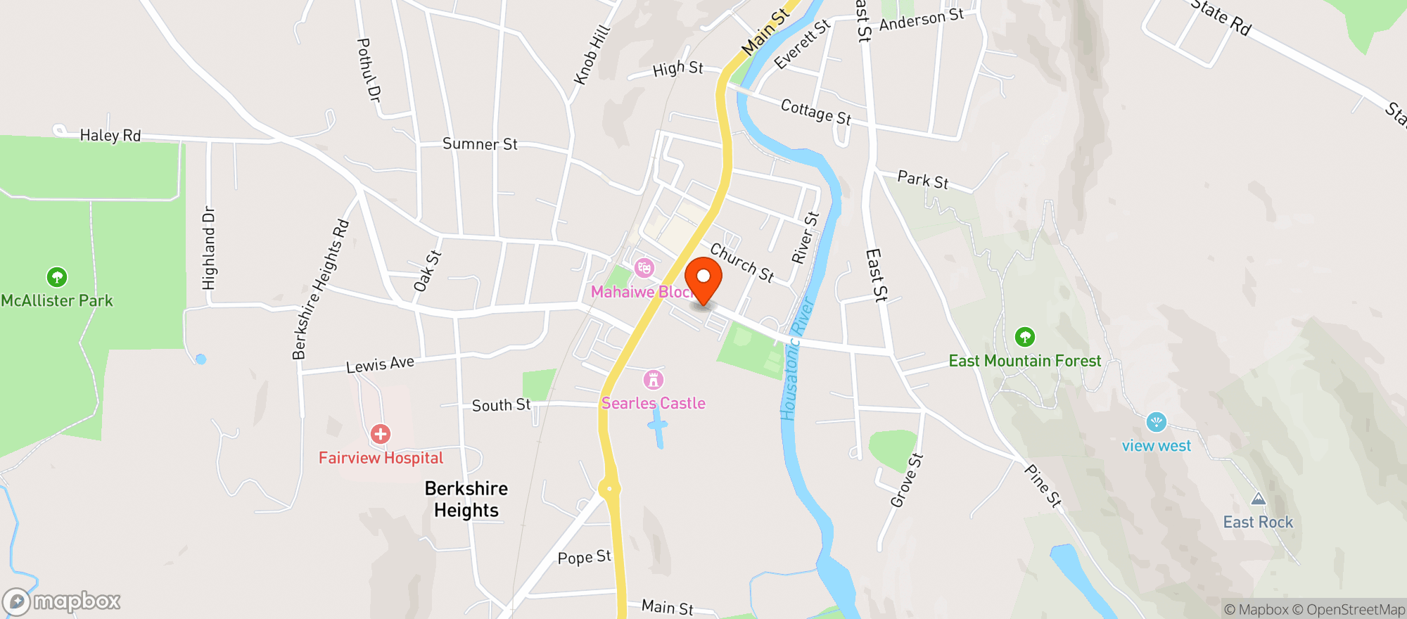 Map showing Berkshire Food Co-Op