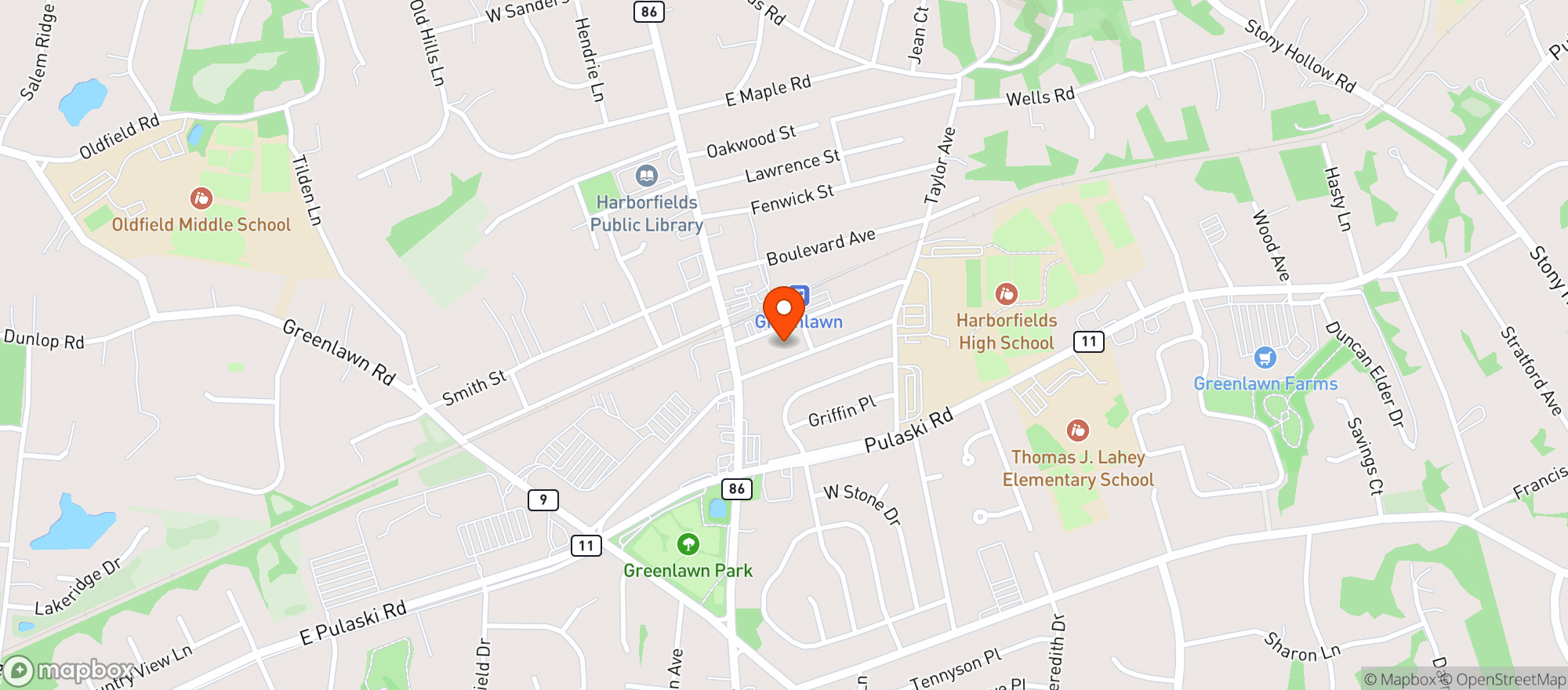 Map showing BLUE BELL BEVERAGE
