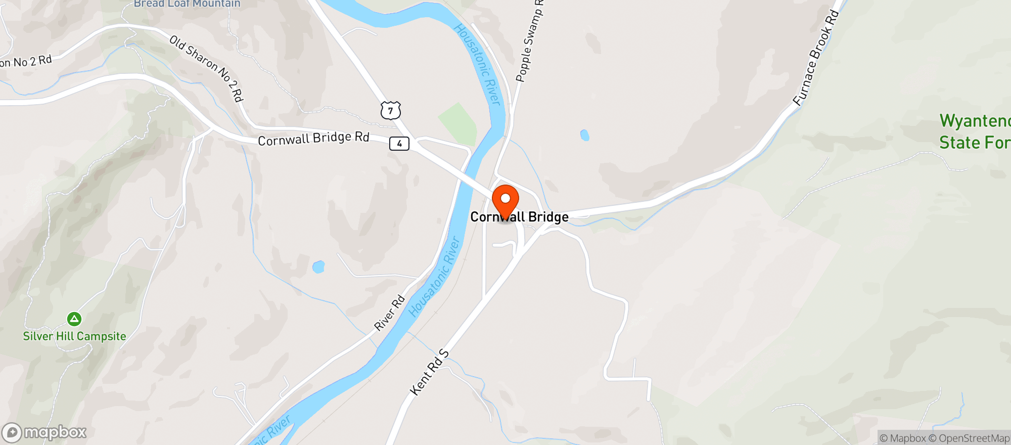 Map showing Cornwall Package Store