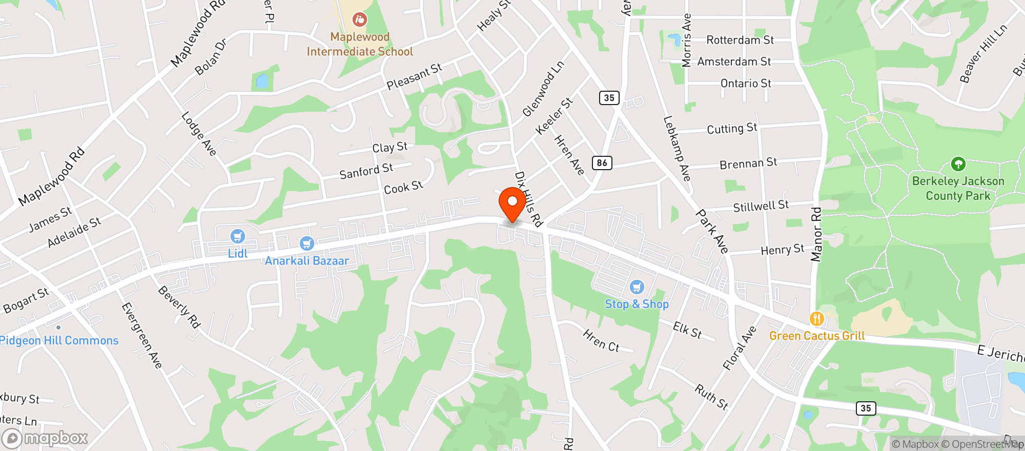 Map showing STOP & SHOP (1100 JERICHO TPKE)