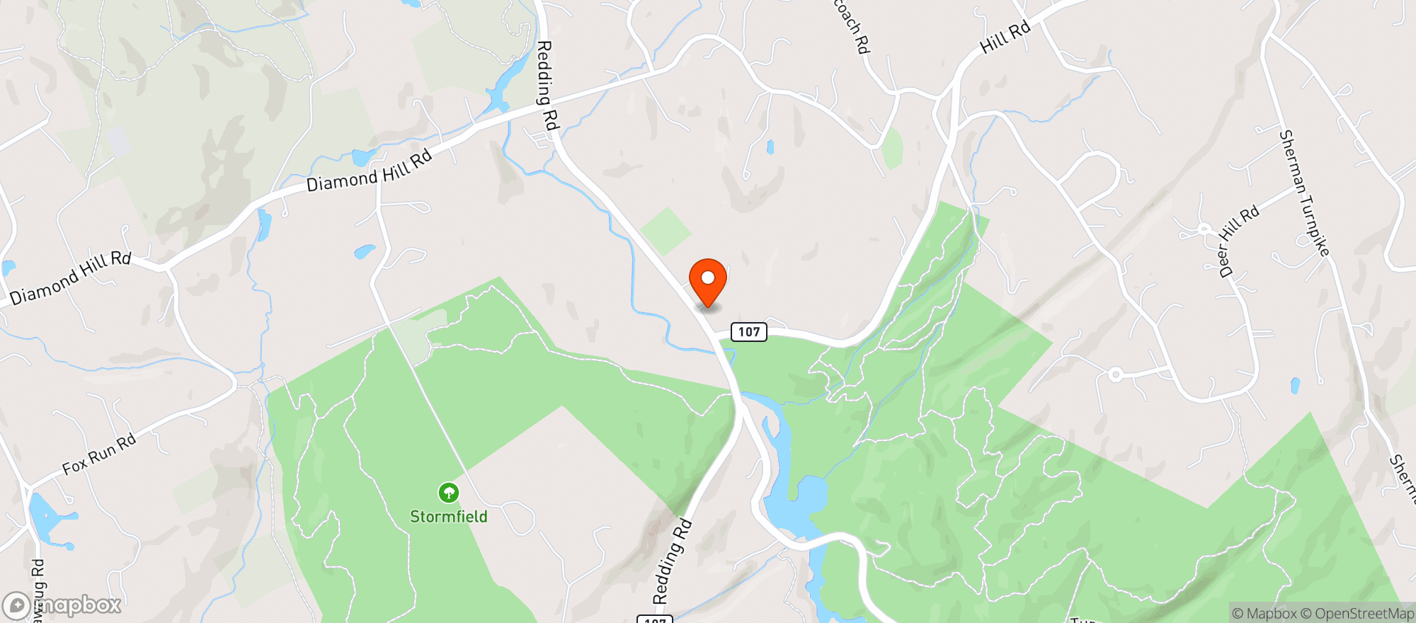 Map showing Squires Redding