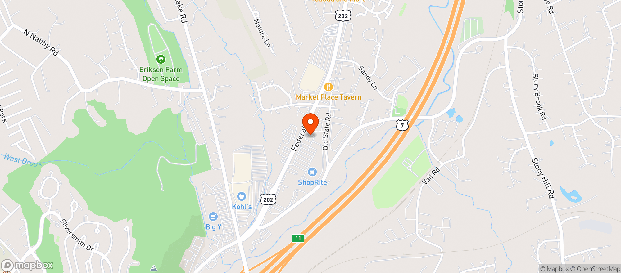 Map showing Brookfield Country Wines & Spirits