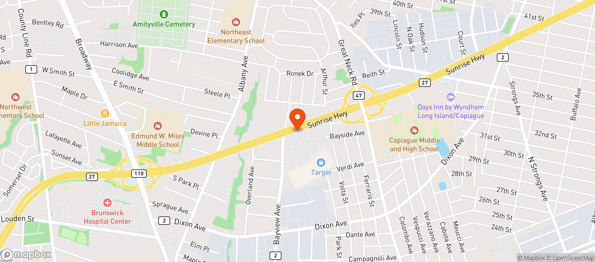 Map showing Target Store