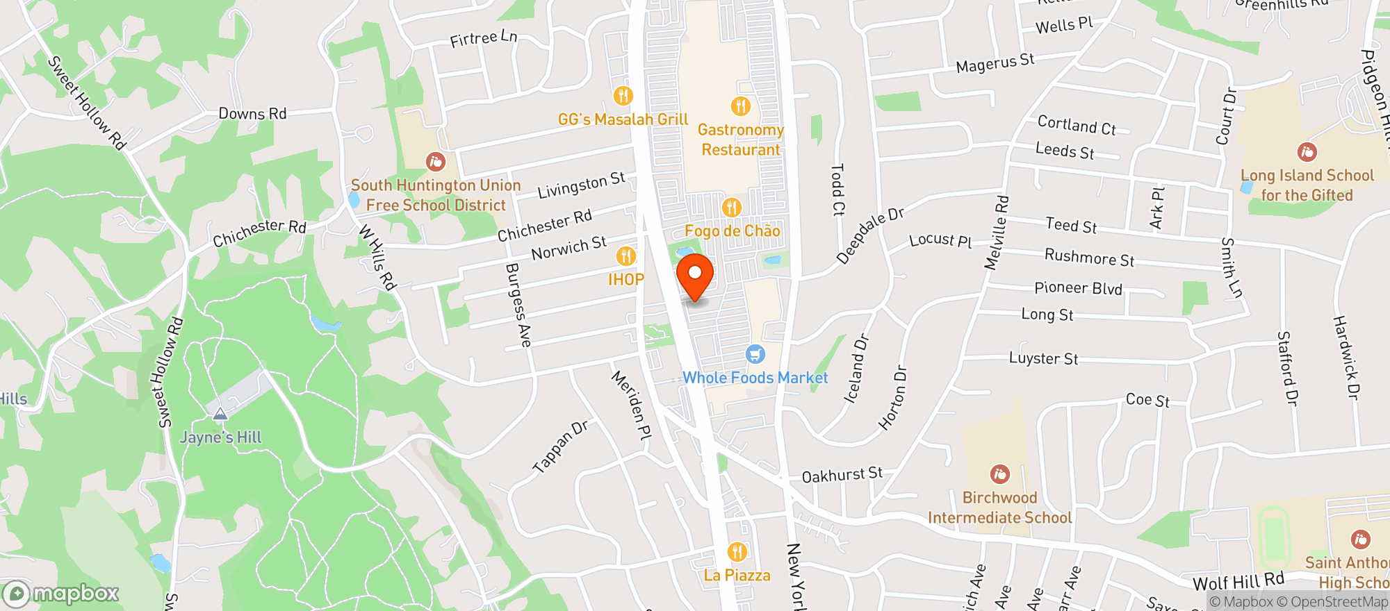 Map showing Whole Foods Market