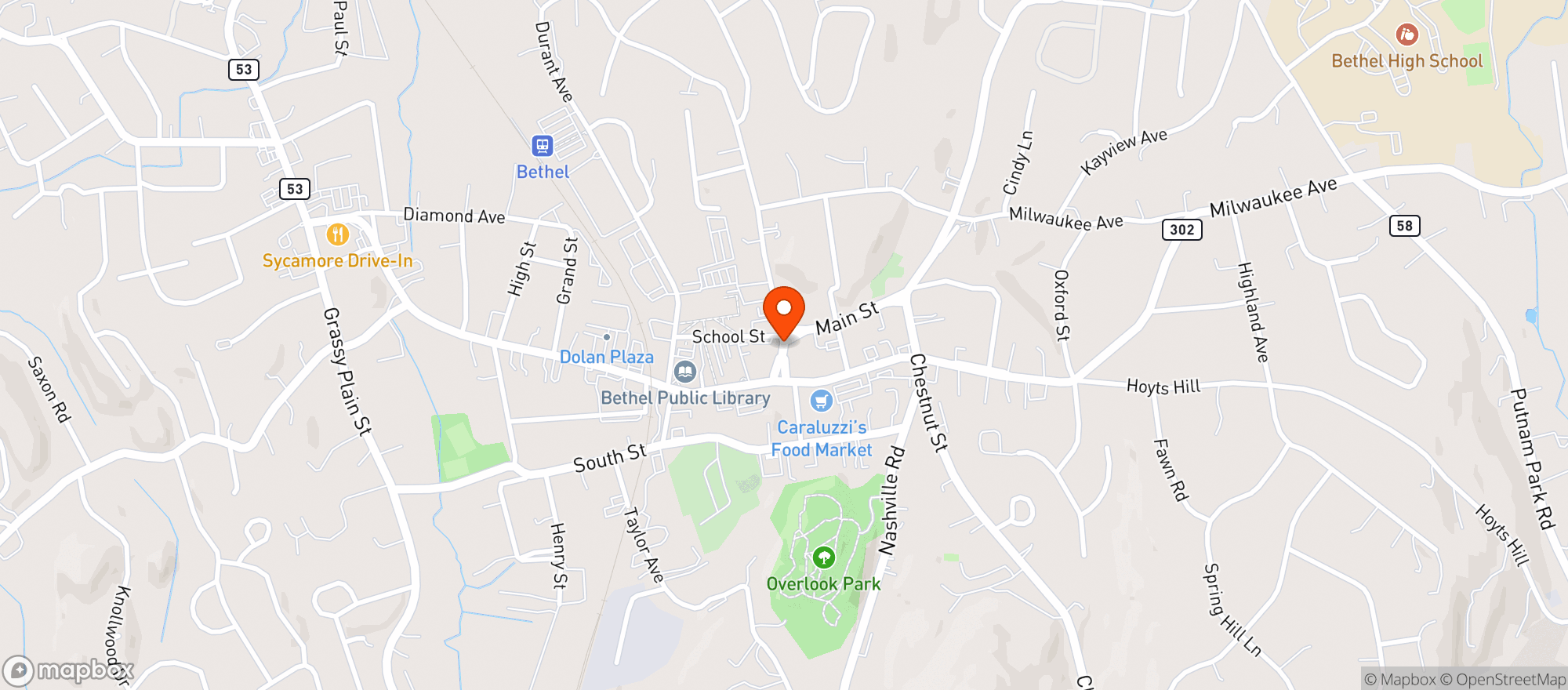 Map showing Bethel Wine & Spirits