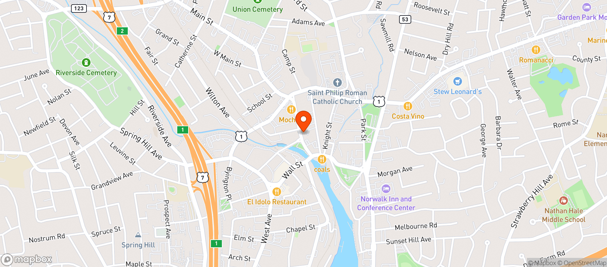Map showing Harbor View Wines & Spirits