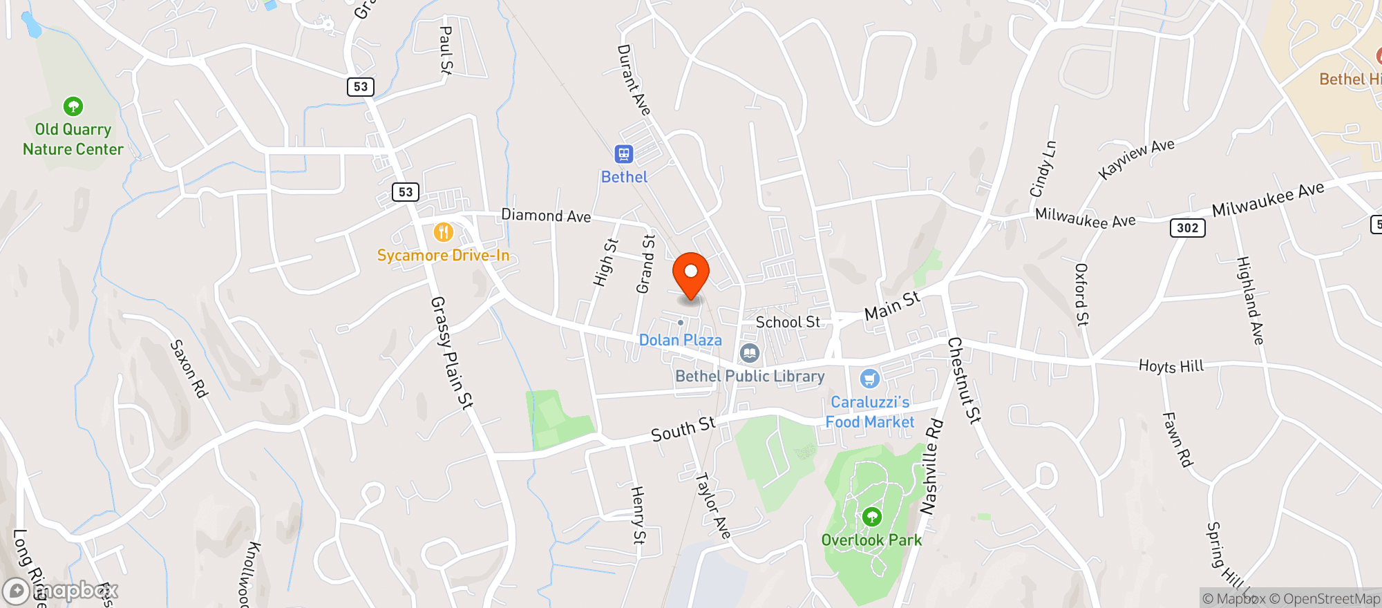 Map showing Central Package Store