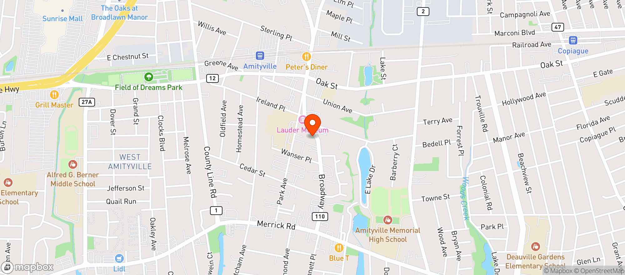 Map showing Carneys Pub & Restaurant