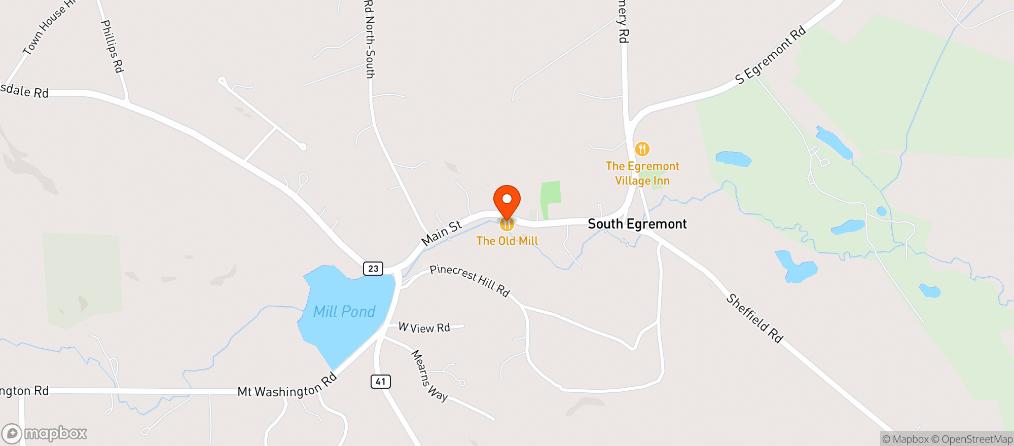 Map showing The Mill