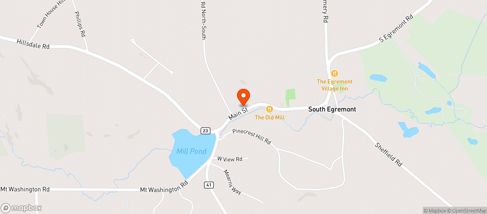 Map showing South Egremont Spirit Shoppe