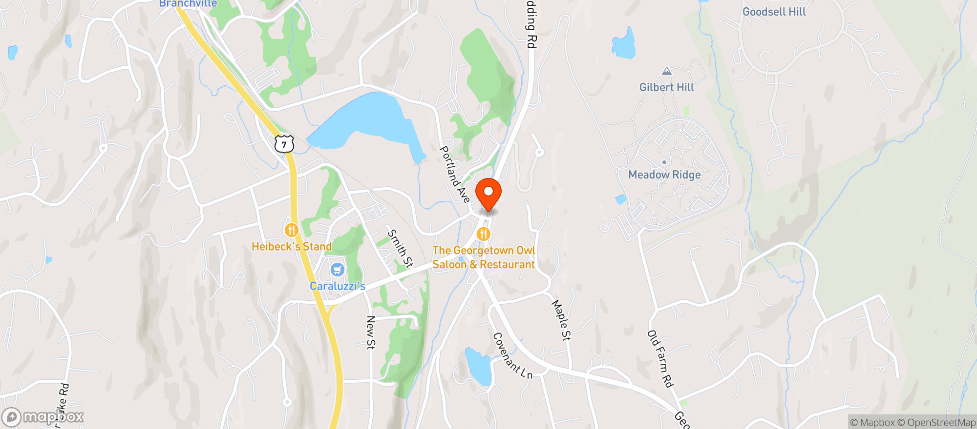 Map showing Georgetown Package Store