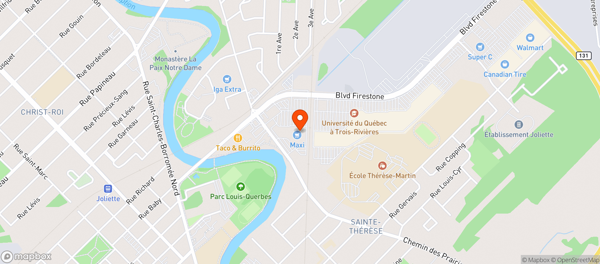 Map showing Staples