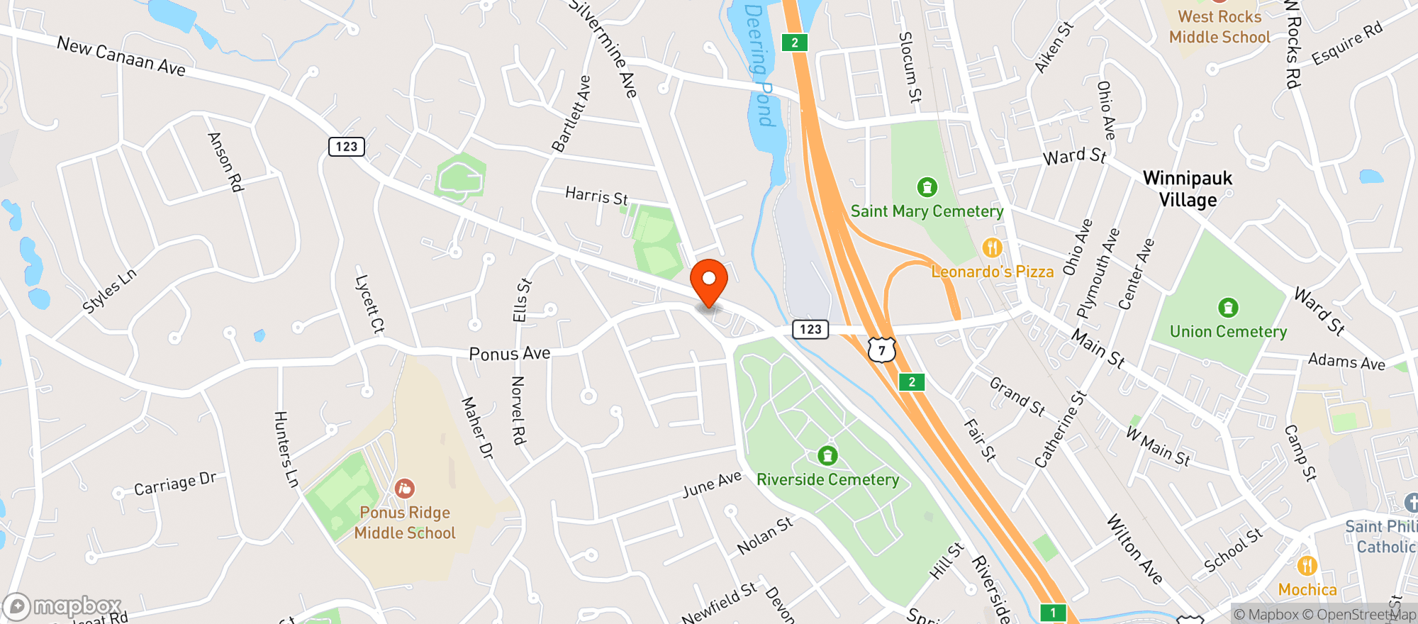 Map showing Riko S Pizza