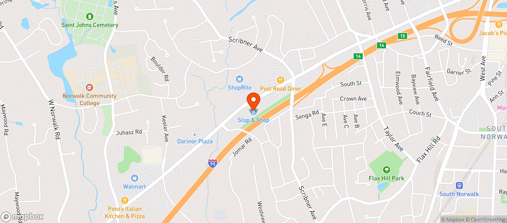 Map showing Stop & Shop - 0640 - Norwalk