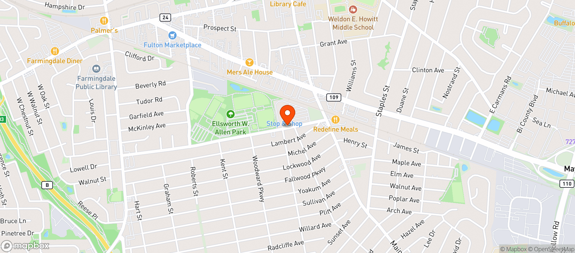 Map showing Stop & Shop