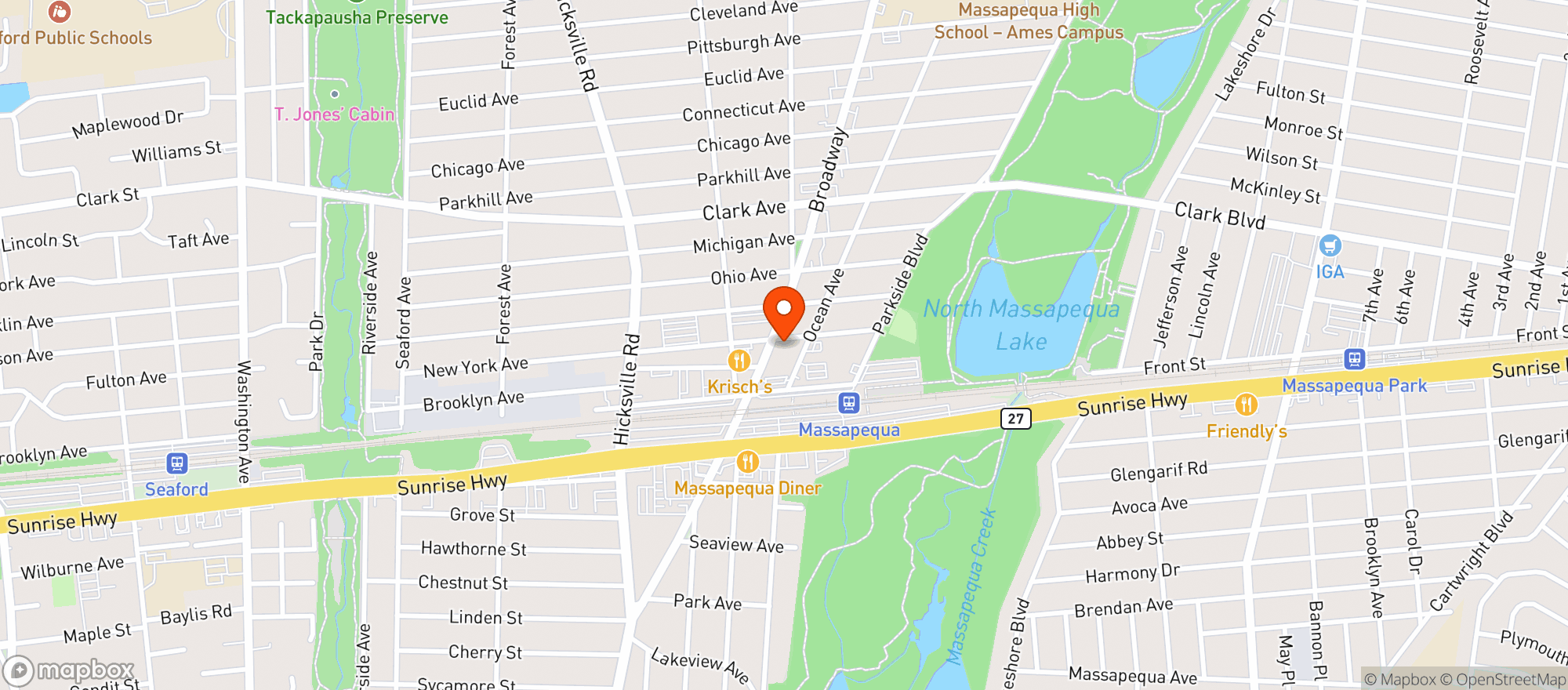 Map showing New Broadway Wines & Liquors