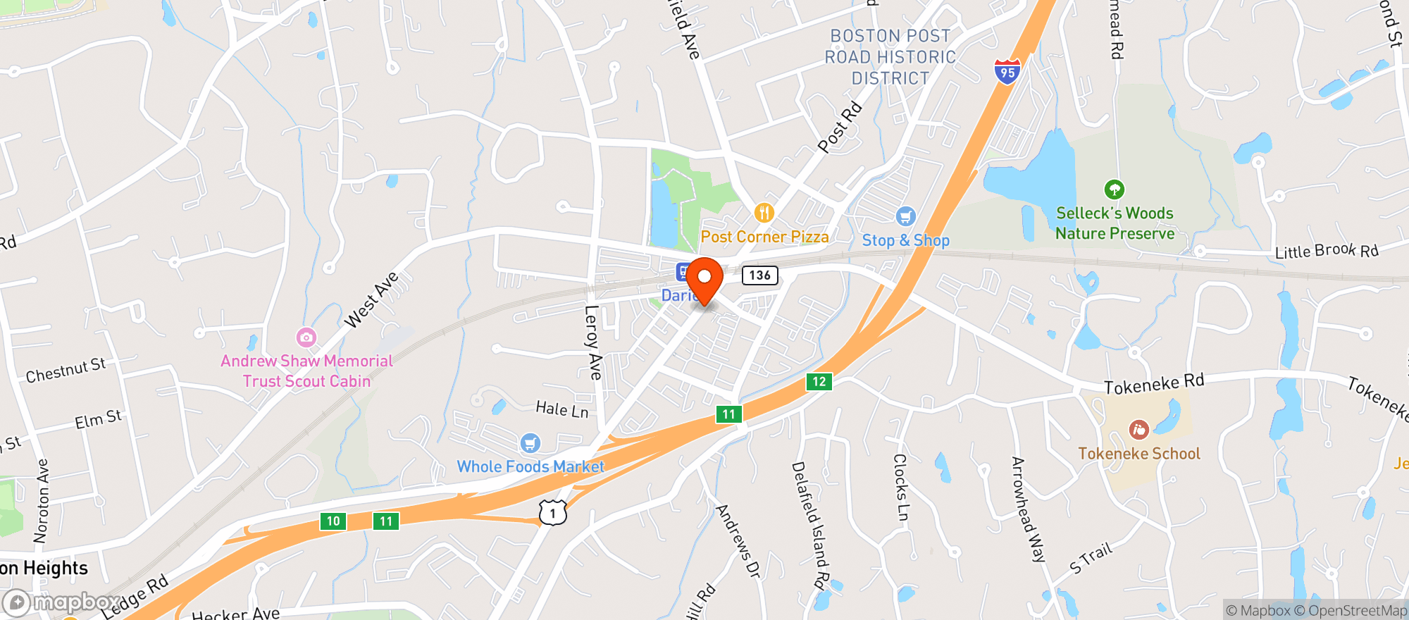 Map showing Rikos Pizza