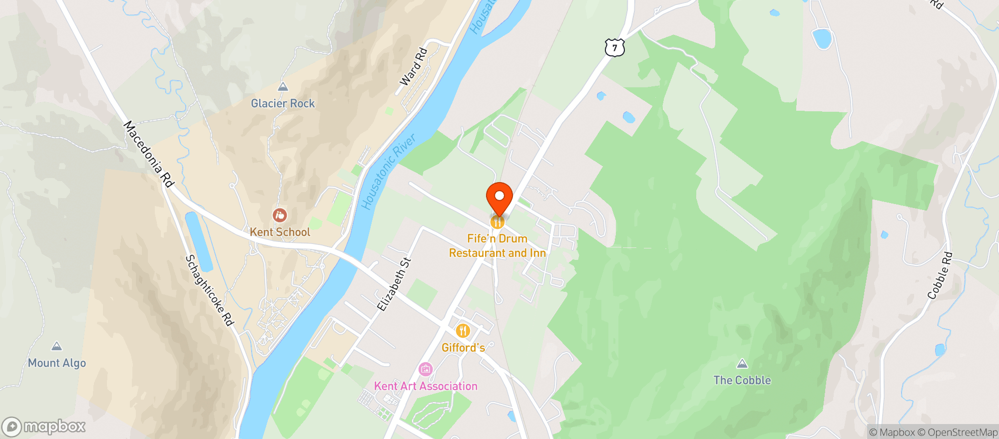 Map showing Fife & Drum Restaurant