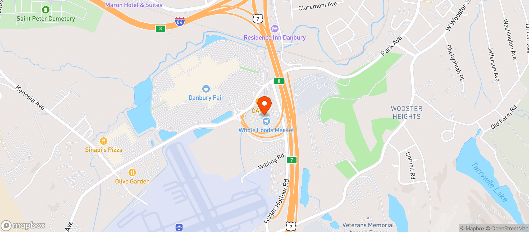 Map showing Wholefoods