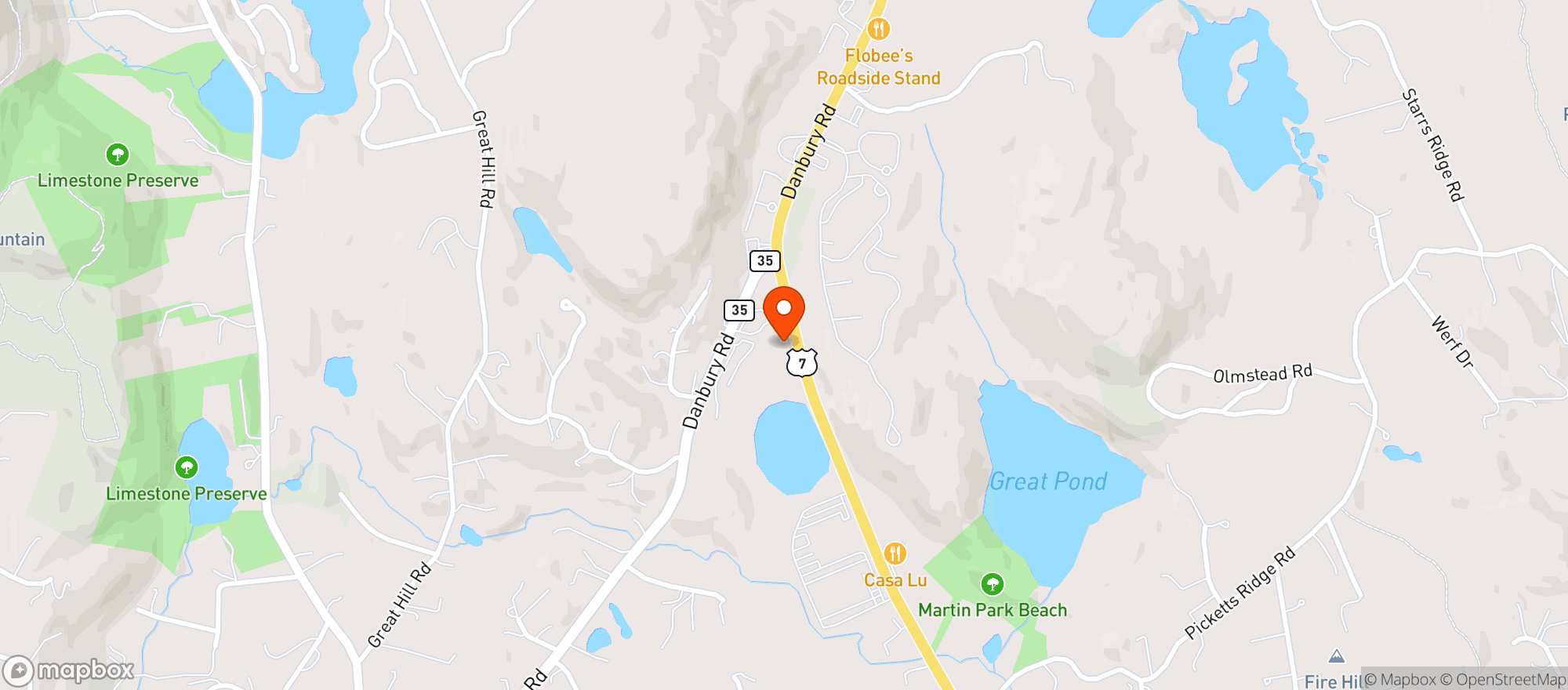 Map showing Rikos Pizza