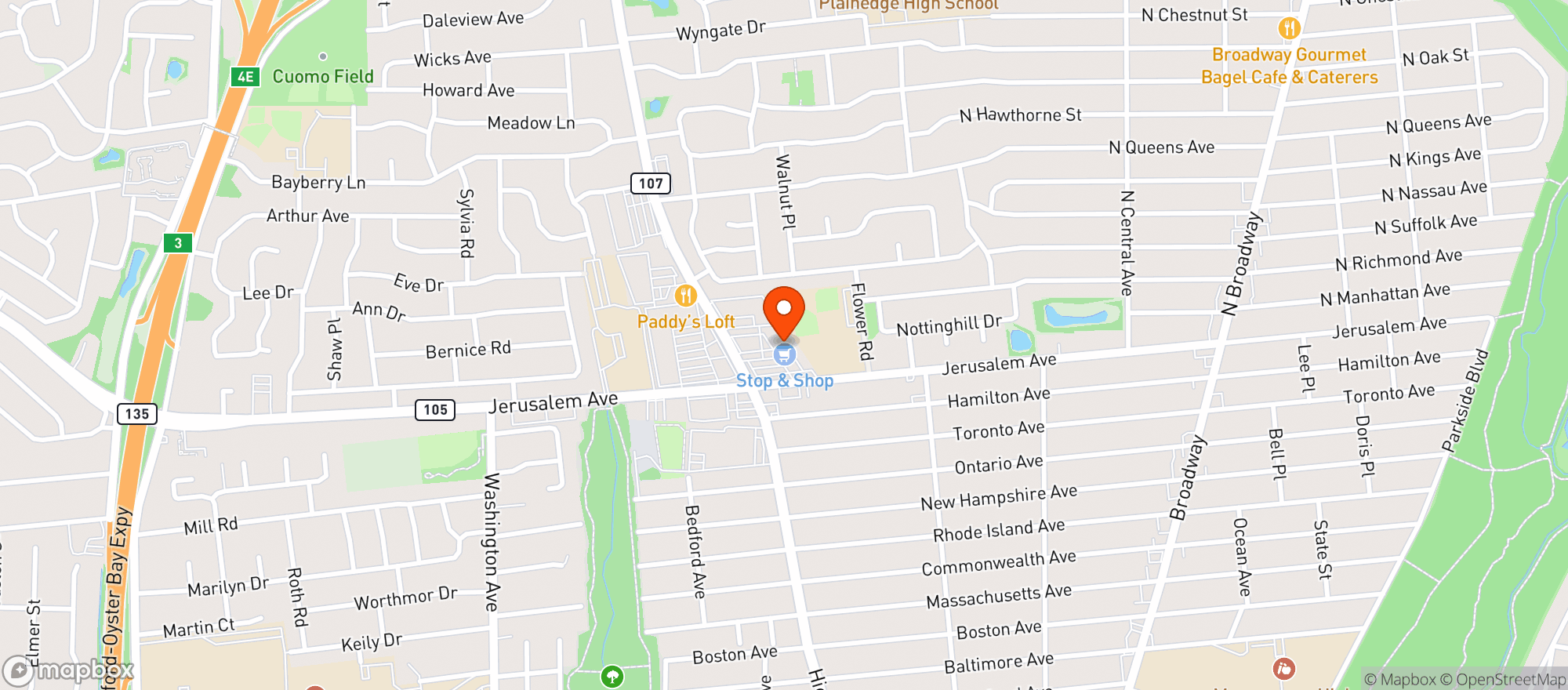 Map showing Stop & Shop