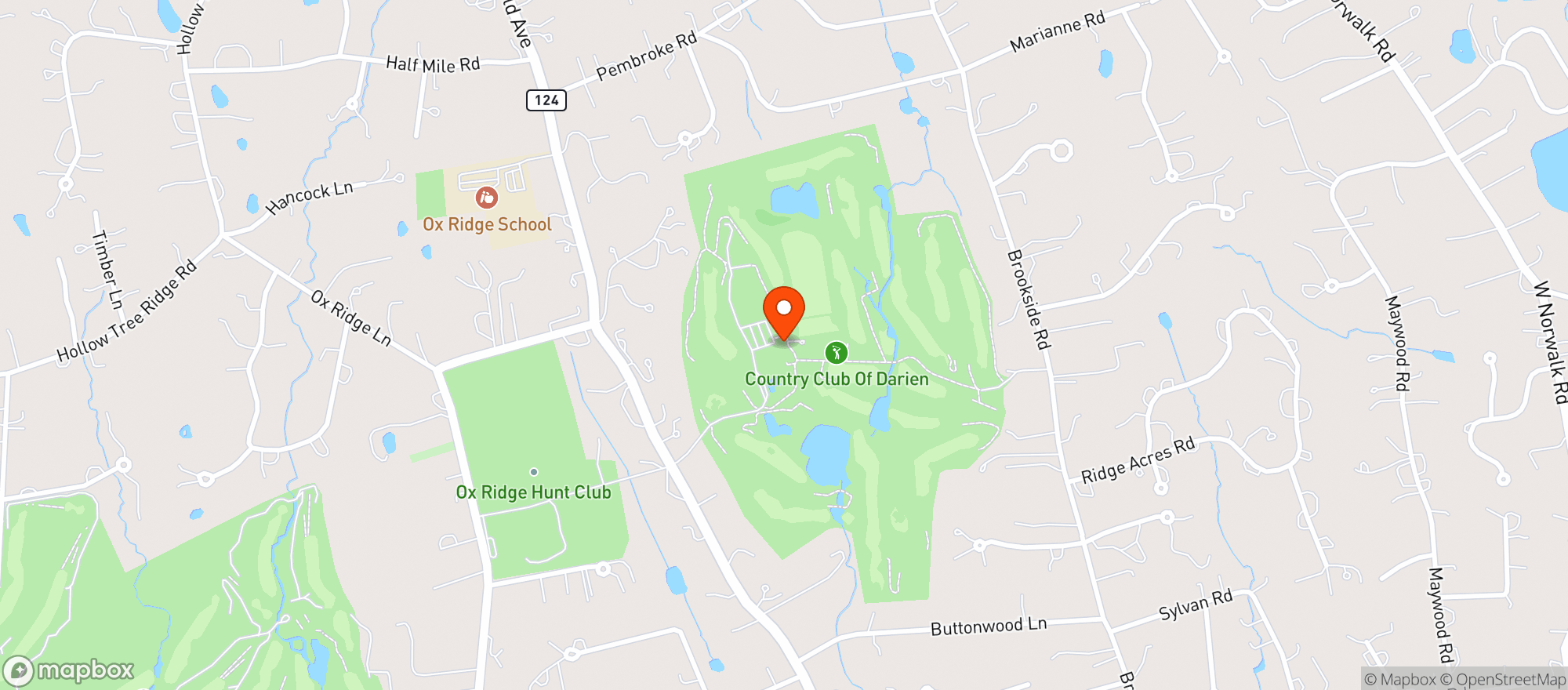 Map showing The Country Club Of Darien