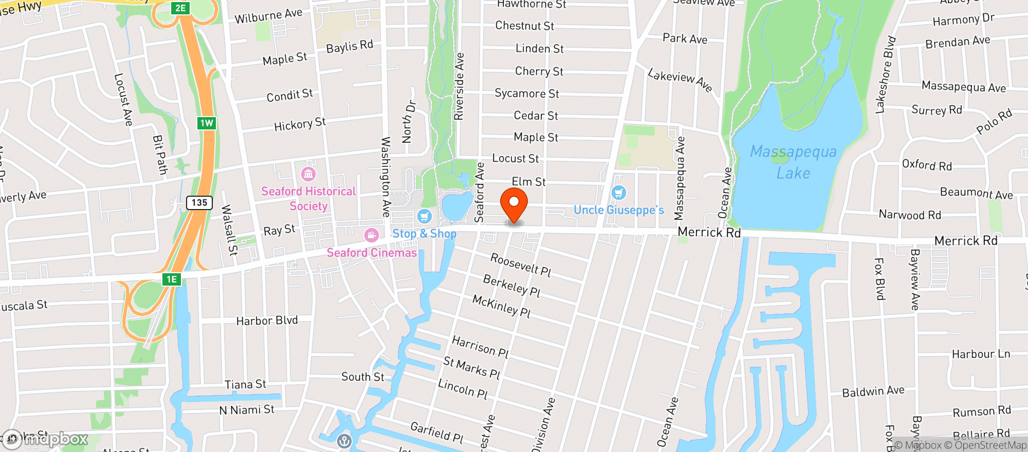 Map showing SOUTH BAY BEVERAGE