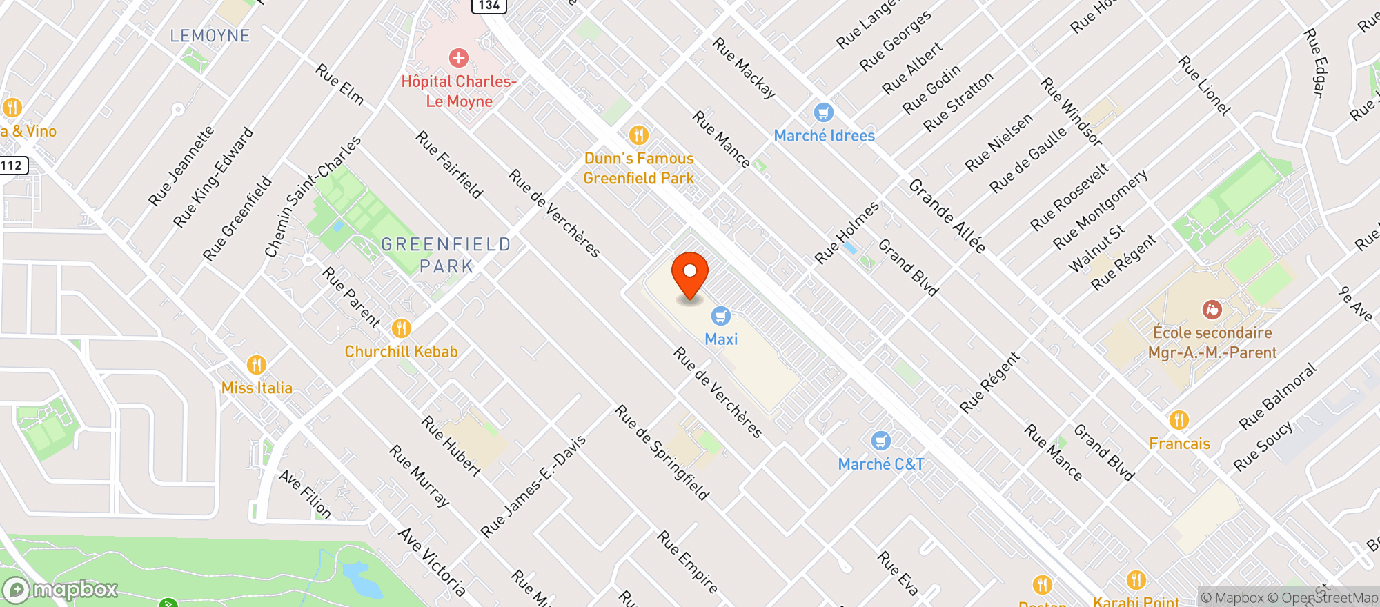 Map showing Staples