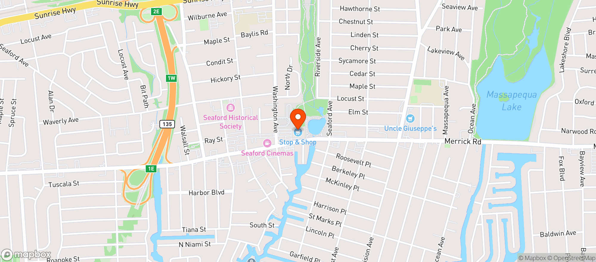 Map showing STOP & SHOP