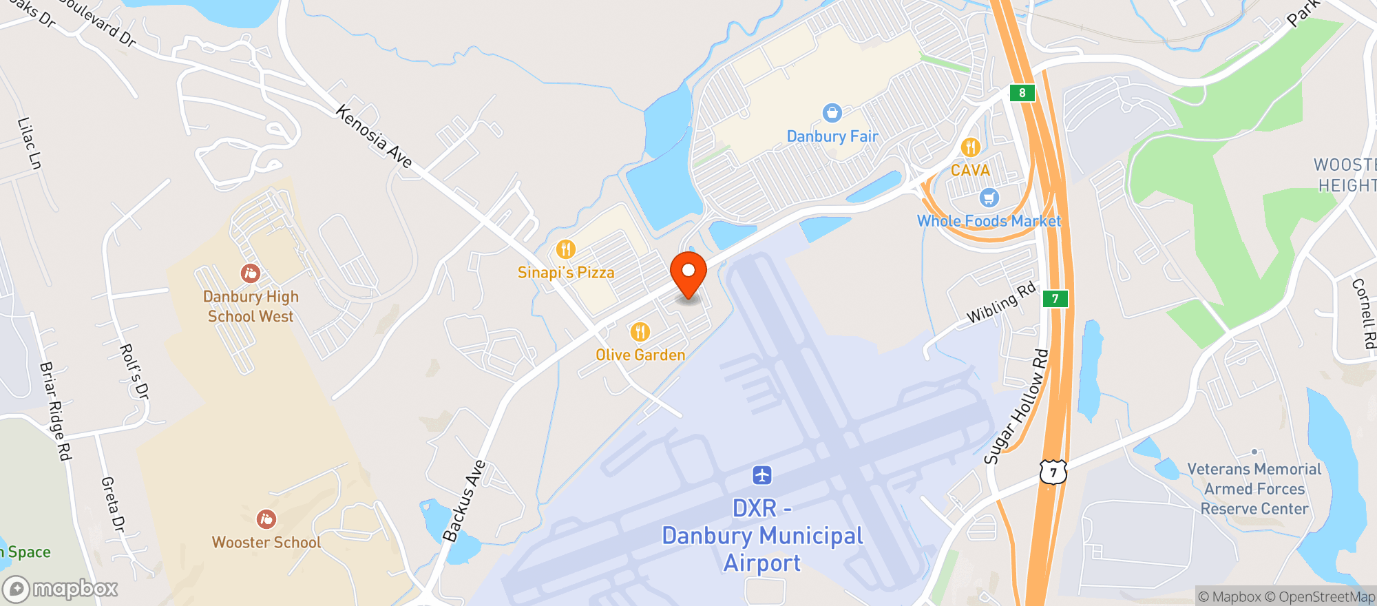 Map showing Bevmax Danbury