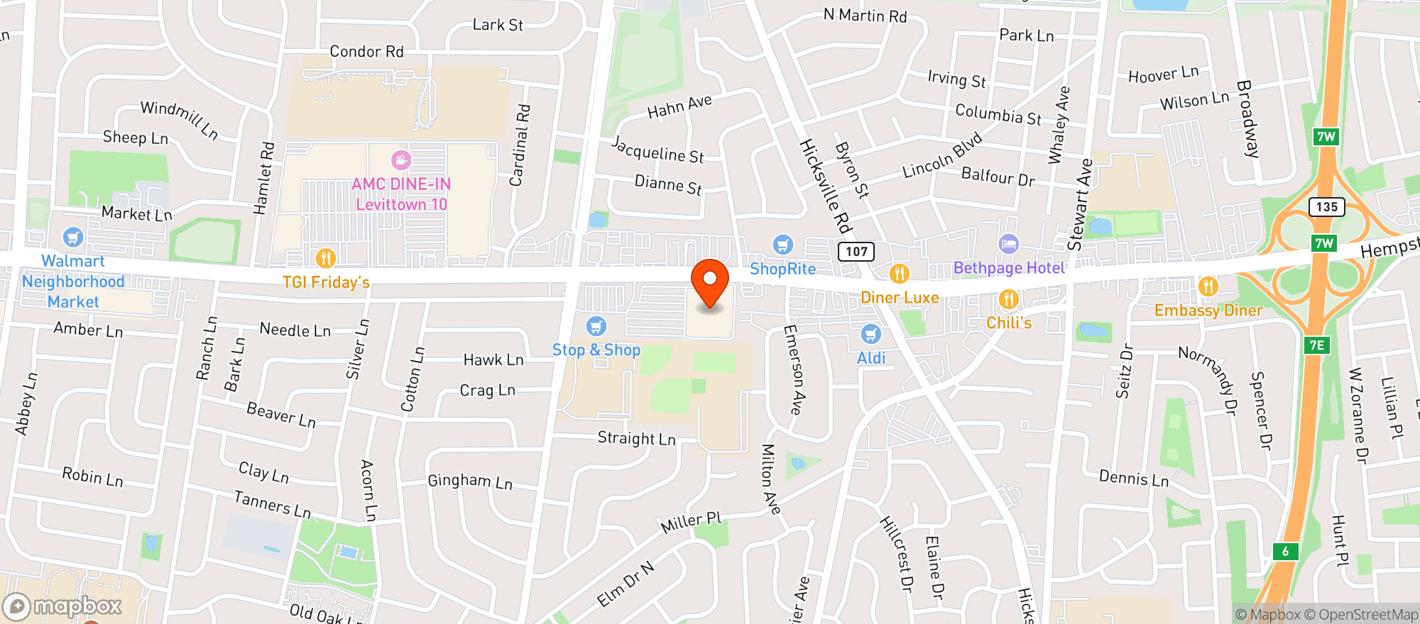 Map showing TARGET - LEVITTOWN